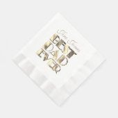 名最高の前金ゴールドと白色のパパエレガント 縁ありランチョンナプキン (角)