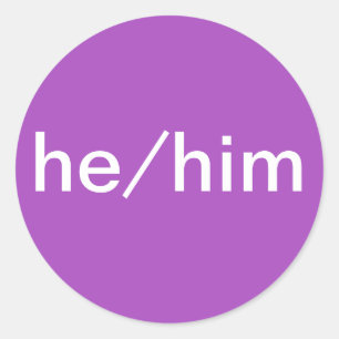 名札のためのHe/Himの代名詞のステッカー ラウンドシール