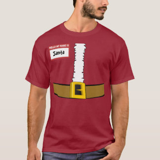 名札のサンタのスーツの腹上は私をカスタマイズ! Tシャツ