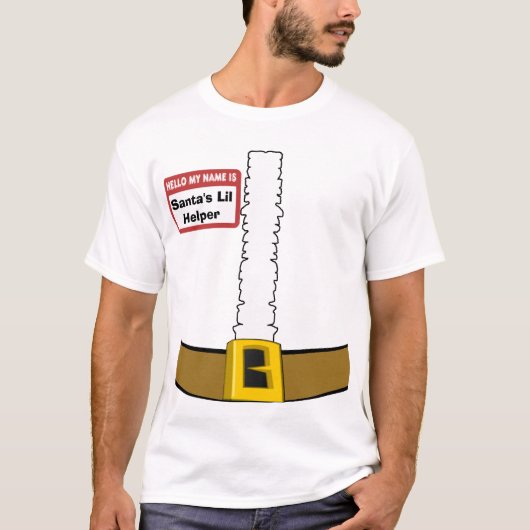 名札のサンタのLilの助手のスーツは私をカスタマイズ! Tシャツ (正面)