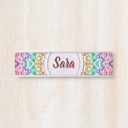 名札の曼荼羅のMehndiのぶら下がったなスタイルG379 サインプレート (正面)