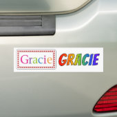 名札のGracieのステッカー バンパーステッカー (車上)