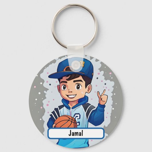 名札を持つリトルBallerキカスタムーチェイン キーホルダー (正面)