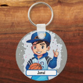 名札を持つリトルBallerキカスタムーチェイン キーホルダー (正面)