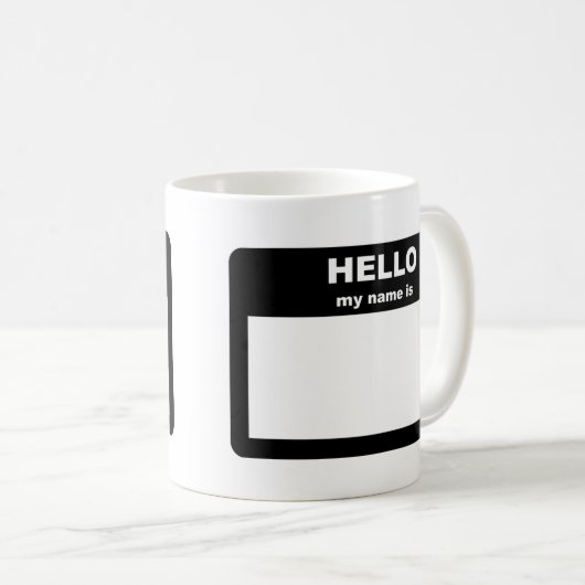名札-こんにちは私の名前はあります コーヒーマグカップ (正面右)