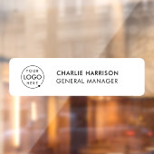 名札 オフィス ドア ビジネス ロゴ モダン ホワイト ウィンドウサイン (シート2)