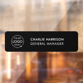 名札 | ビジネス ロゴ おしゃれな黒いドア ウィンドウサイン (シート2)