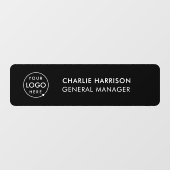 名札 | ビジネス ロゴ おしゃれな黒いドア ウィンドウサイン (シート)
