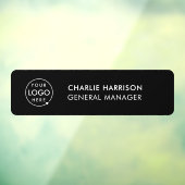 名札 | ビジネス ロゴ おしゃれ ブラック ドア ウィンドウサイン (シート3)