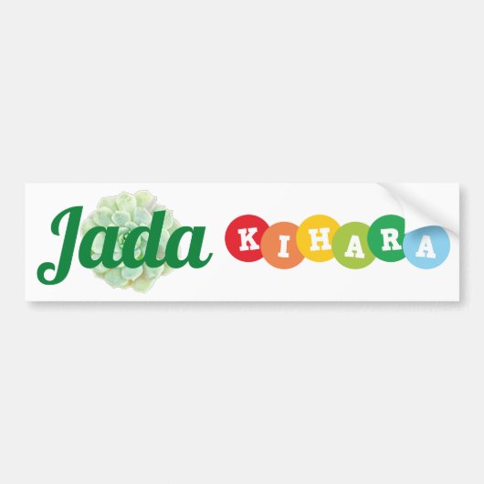 名札JadaおよびKiharaの印かステッカーまたは磁石 バンパーステッカー (正面)