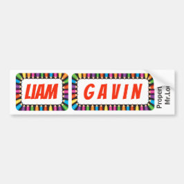 名札LiamとGavinサイン/シール/マグネット バンパーステッカー
