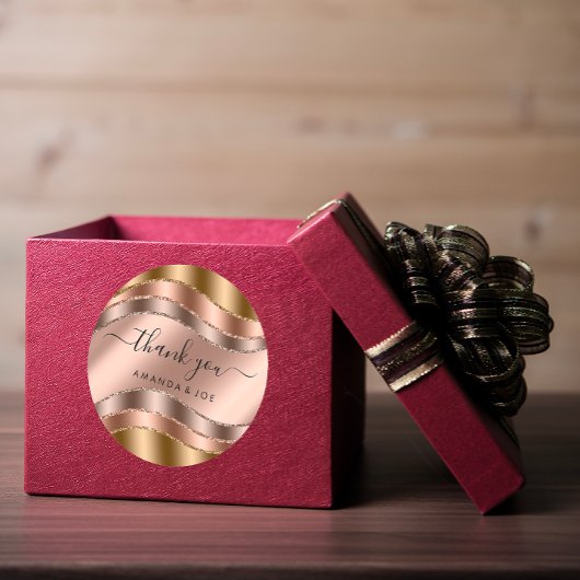 名様のスウィート16th ブライダル ローズゴールド ウェディング に感謝申し上げます ラウンドシール