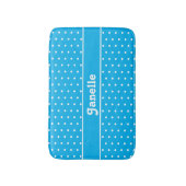 名水玉模様青と白 バスマット (正面縦)