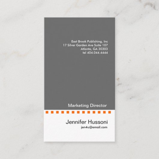 名無地の刺2 （グレーオレンジ） 名刺 (正面)