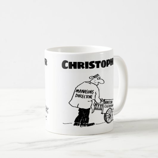 名物コーヒーマグ付き窓クリーナーのギフト コーヒーマグカップ (正面右)