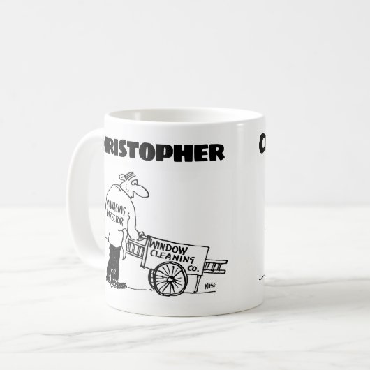 名物コーヒーマグ付き窓クリーナーのギフト コーヒーマグカップ (正面左)