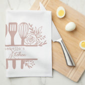 名物パーソナライズされた台付きティータオル キッチンタオル (四つ折り)