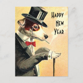 名犬の新年の願い シーズンポストカード