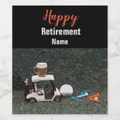 名産ビールカートゴルファーとのゴルフの幸せな退職 ワインラベル (シングルラベル)