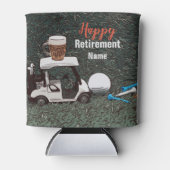 名産ビールカートゴルファーとのゴルフの幸せな退職 缶クーラー (正面)