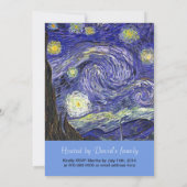 名画「星空」の卒業パーティー 招待状 (裏面)