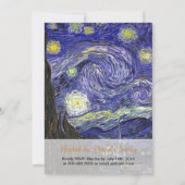 名画「星空」の卒業パーティー 招待状 (裏面)
