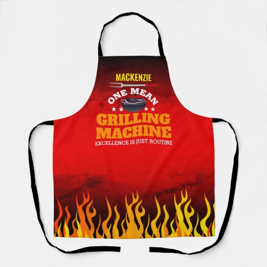 名称おもしろい及び火炎の平均焼き器 エプロン (正面)