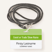 名称と会社による基本的な見本市 – ストライプ バッジ (正面ランヤード)