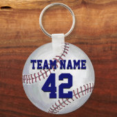 名称と番号の付いた野球 キーホルダー (正面)