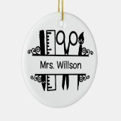 名称パーソナライズされた先生学校用品 セラミックオーナメント (右)