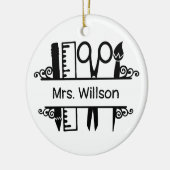 名称パーソナライズされた先生学校用品 セラミックオーナメント (左)