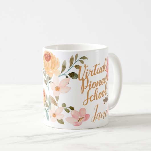 名称パーソナライズされたJW Pioneer Service School 2023 コーヒーマグカップ (正面右)