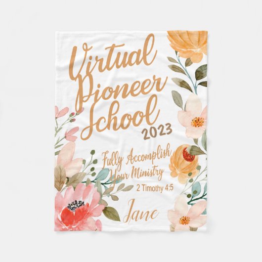 名称パーソナライズされたJW Pioneer Service School 2023 フリースブランケット (正面)