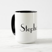 名称モノグラムテンプレート白黒カッコいいギフト マグカップ (正面左)