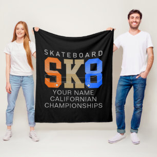 名称変更文字SK8スケートボード選手権大会の追加 フリースブランケット