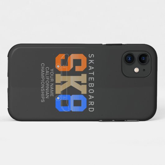 名称変更文字SK8スケートボード選手権大会の追加 Case-Mate iPhoneケース (裏面(横))
