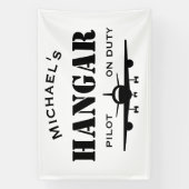 名称格納庫、飛行機、職務パイロット、航空カスタム機 横断幕 (縦)