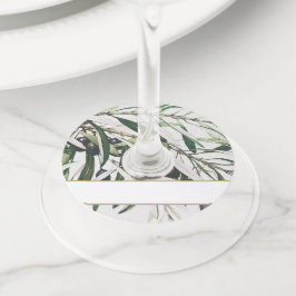 名空白のヴィンテージエレガントオリーブブランチ ワイングラスタグ