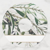 名空白のヴィンテージエレガントオリーブブランチ ワイングラスタグ (正面)