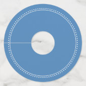 名空白の無地のエレガント名Blue Milgrain Wine Glass ワイングラスタグ (正面)