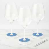 名空白の無地のエレガント名Blue Milgrain Wine Glass ワイングラスタグ (セット)