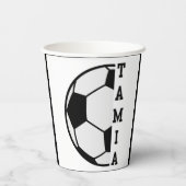 名素晴らしパーソナライズされた前サッカーの球技 紙コップ (裏面)