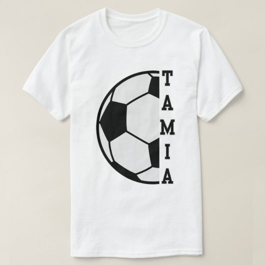 名素晴らしパーソナライズされた前サッカーの球技 Tシャツ (デザイン正面)