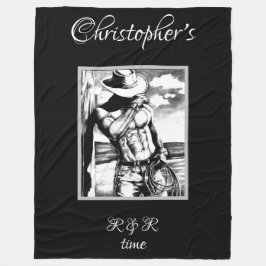名素朴パーソナライズされた前ウェスタン男らしアート フリースブランケット