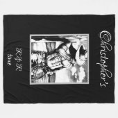 名素朴パーソナライズされた前ウェスタン男らしアート フリースブランケット (正面(横))