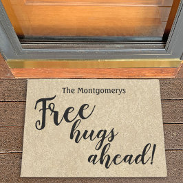 名素朴パーソナライズされた前自由ハグへようこそ ドアマット