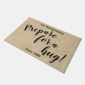 名素朴前おもしろい「ハグの準備」 ドアマット (アングル)