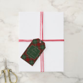 名素朴前のクリスマスタータンチェックのプレイド ギフトタグ (より糸付き)