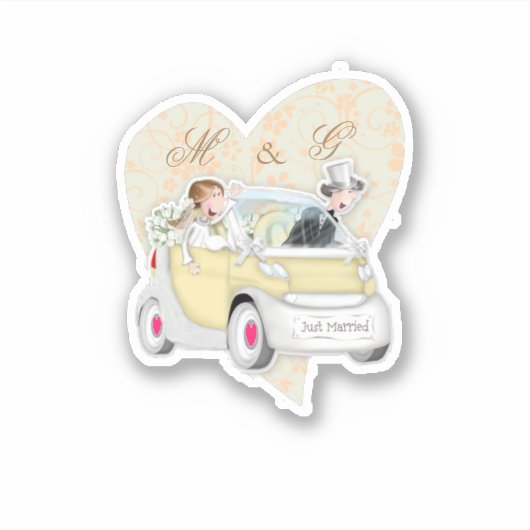 名結婚した字を書いて シール (正面)