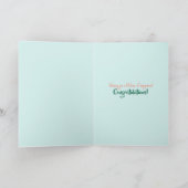 名結婚パーソナライズされたモダンハートストライプ カード (内部)